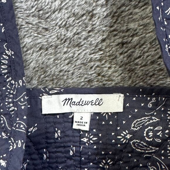 Madewell Quilted Sweetheart Crop Top Sz 2 - Picture 5 of 9